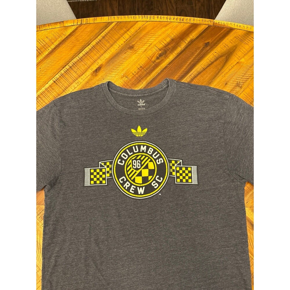 Vintage Adidas Columbus Crew SC MLS Soccer T-Shirt Men’s Large Gray 2015 Crest